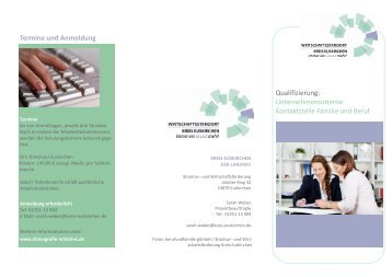 Flyer Qualifizierung: Unternehmensinterne Kontaktstelle Familie und Beruf