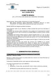 CONSEIL MUNICIPAL du 4 Juillet 2012 COMPTE-RENDU - Rognes