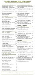 JASPER'S THE WOODLANDS BRUNCH MENU - Woodlands Online