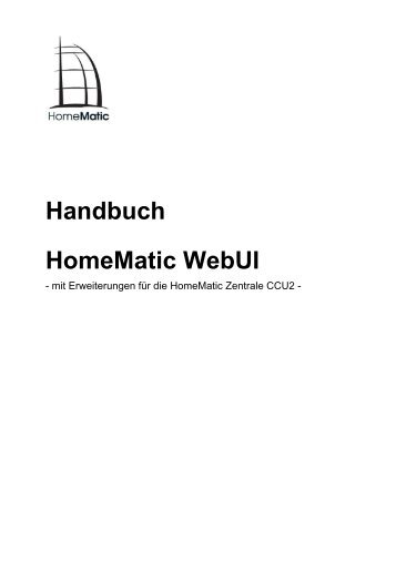 Handbuch HomeMatic WebUI
