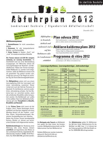 Abfuhrplan 2012 - Knittlingen