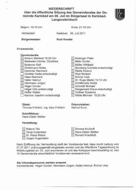 Protokoll vom 06.07.2011 - Rupp AG