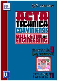 Editorial & Advisory Board - Acta Technica Corviniensis