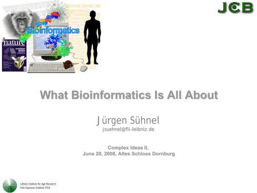 What Bioinformatics - Analyse und Management komplexer Systeme