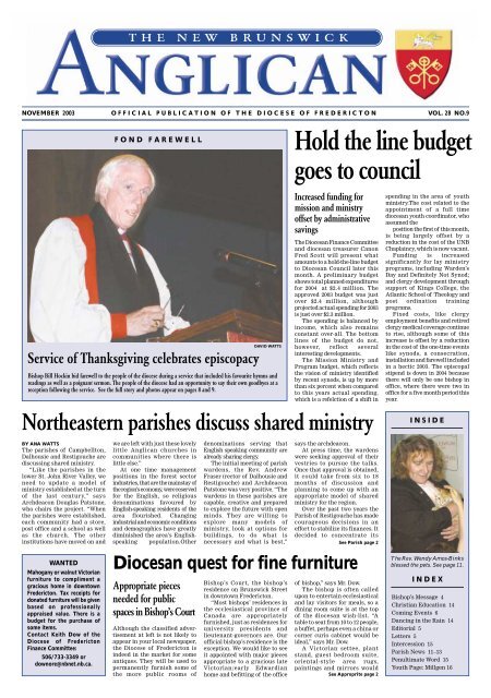 New Brunswick-Nov. final - Anglican Diocese of Fredericton