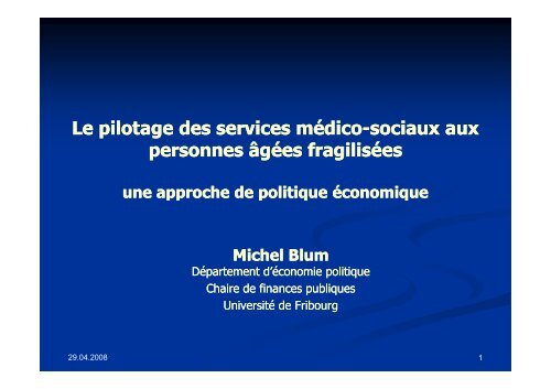 Pilotage des services méd.-soc.Blum. M ... - SGG-SSG