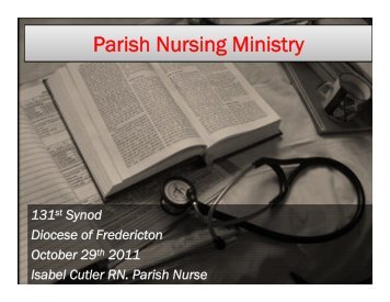 Parish Nursing Ministry - Anglican Diocese of Fredericton