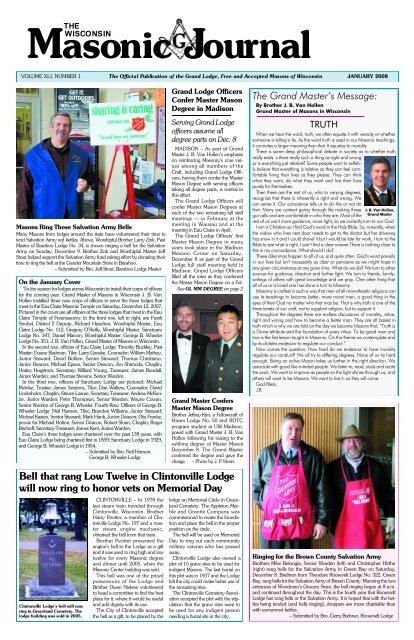 WMJ Jan 2008 - Freemasons of Wisconsin
