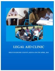 Kisumu Legal AID Clinic Report - Kelin
