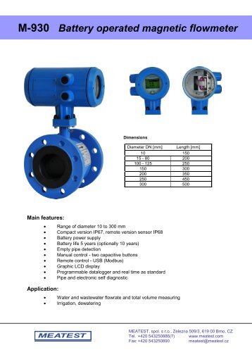 M930 Battery operated electromagnetic flowmeter - meatest.cz
