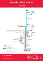 Amended Timetable for - Virgin Trains