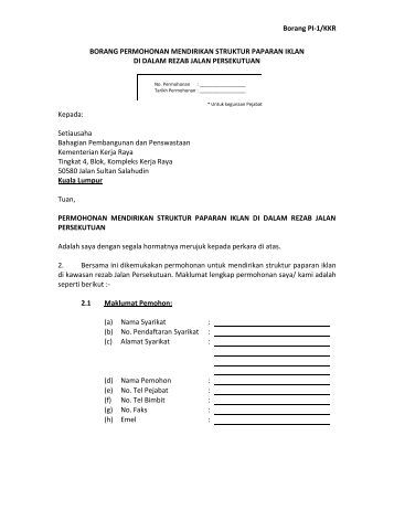 Borang penyertaan pertandingan badminton - Kementerian Borang penyertaan pertandingan badminton - Kementerian
