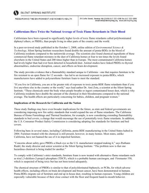 Summary  Silent Spring Institute