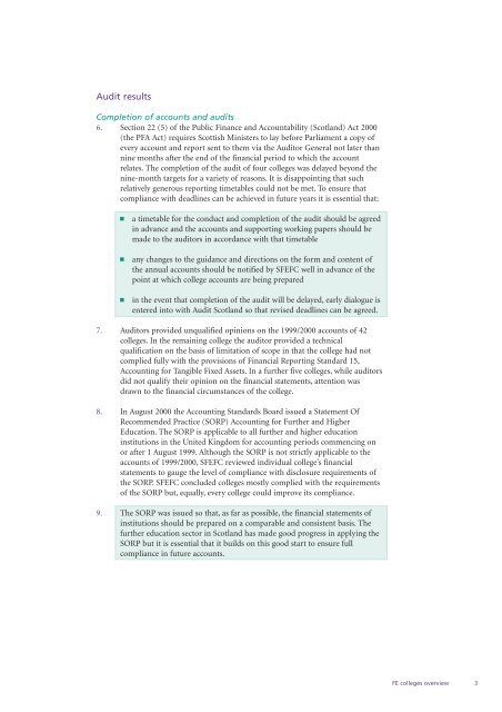 Overview of Further Education colleges (PDF | 262 ... - Audit Scotland