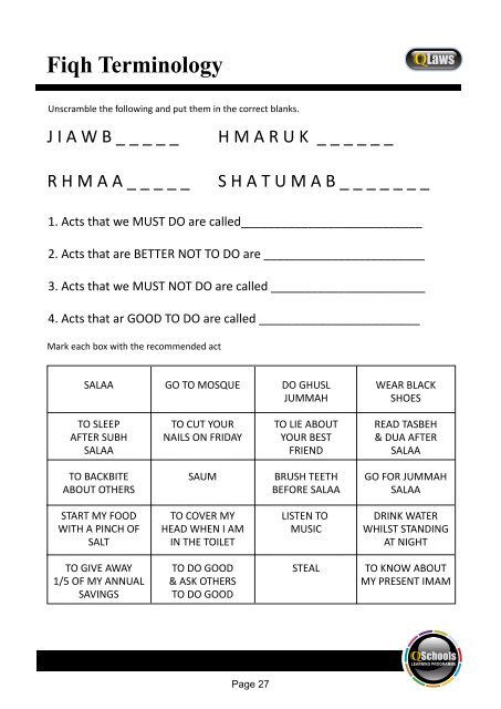 QSchools - Hujjat Workshop