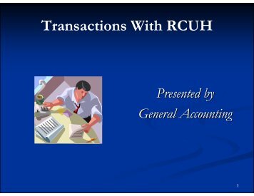 Transactions with RCUH â General Accounting