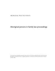 Aboriginal persons in family law proceedings - The Continuing ...