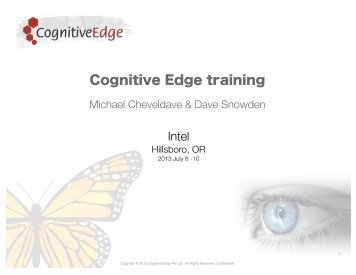 to download slides from days 1/2 - Cognitive Edge