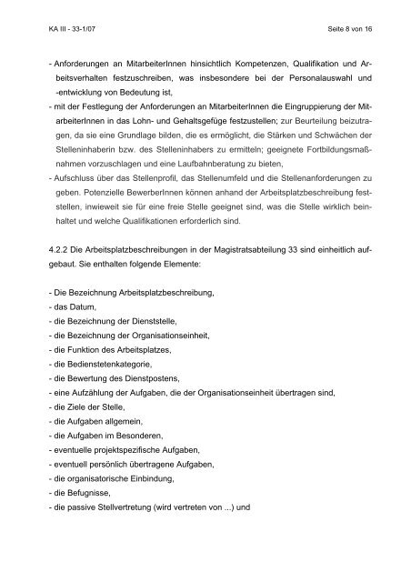 MA 33, Prüfung der Aufbauorganisation - Kontrollamt der Stadt Wien