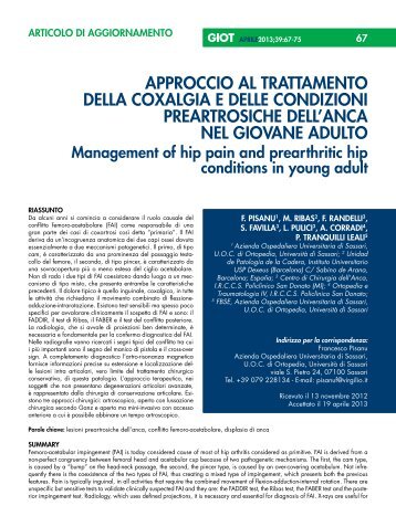 full text - pdf document - Giornale Italiano di Ortopedia e ...