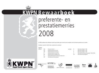 preferente- en prestatiemerries 2008 - KWPN