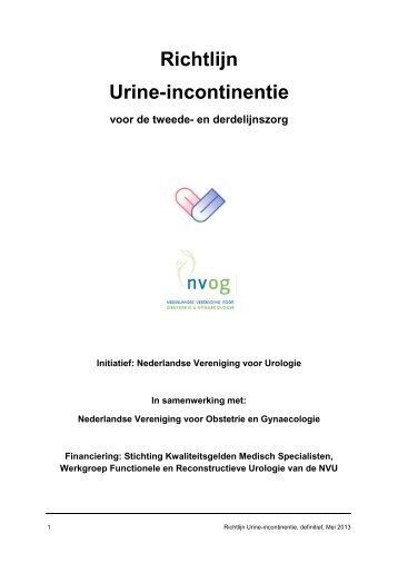 Richtlijn Urine-incontinentie - NVOG