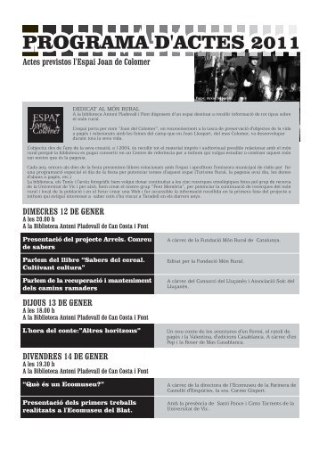 PROGRAMA D'ACTES 2011 - Xarxanet