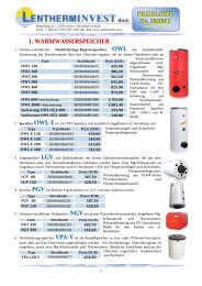 PREISLISTE Nr. 28/2012 I. WARMWASSERSPEICHER ... - Lentherm