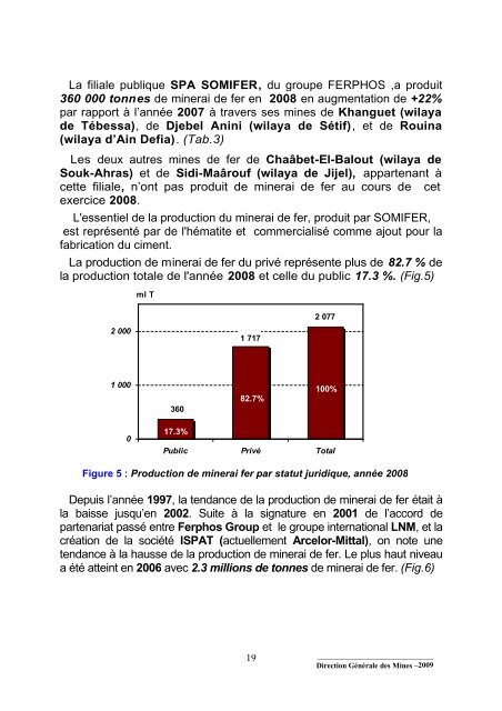 Bilan des ActivitÃ©s MiniÃ¨res, annÃ©e 2008 - MinistÃ¨re de l'Ã©nergie et ...
