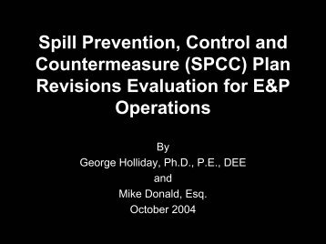 Spill Prevention, Control and Countermeasure \(SPCC\) Plan ... - IPEC