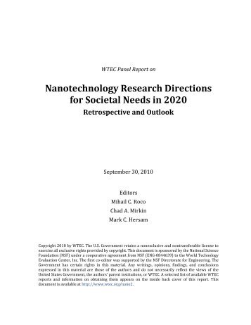 WTEC Nano 2 Report - National Nanotechnology Initiative