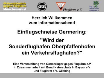 Einflugschneise Germering - Germeringer gegen FluglÃ¤rm eV