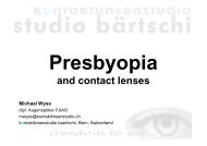 Presbyopia and contact lenses Michael Wyss