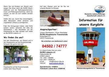 Information für unsere Kurgäste - DLRG Lübeck