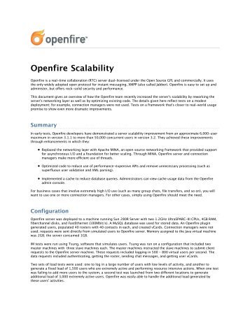 Openfire Scalability Enhancements - Ignite Realtime