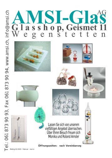 G l a s s h o p, Geismet 11 - AMSI Glas AG, Glasapparate, Labor