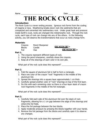 Download: The Rock Cycle Lab - New York Science Teacher