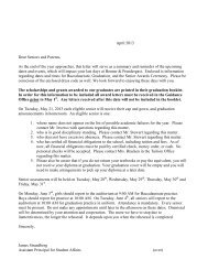 Senior Parent letter