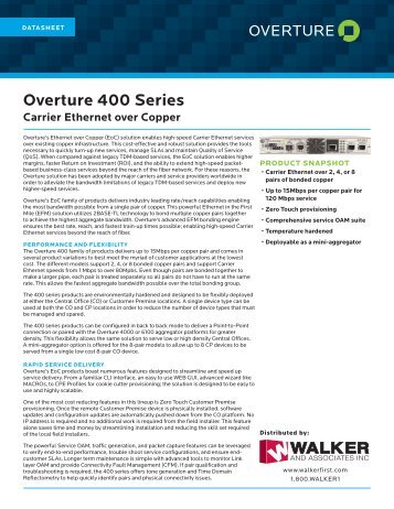 Overture 400 Series Carrier Ethernet over Copper