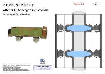 Bastelbogen 511g offener Güterwagen mit Vorbau - Projekt ...