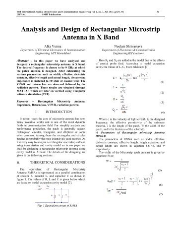 Analysis and Design of Rectangular Microstrip ... - MIT Publications