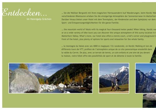 Prospekt Hotel Hannigalp (PDF) - Matterhorn Valley Hotels