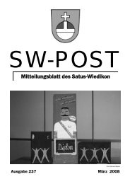 Mitteilungsblatt des Satus-Wiedikon