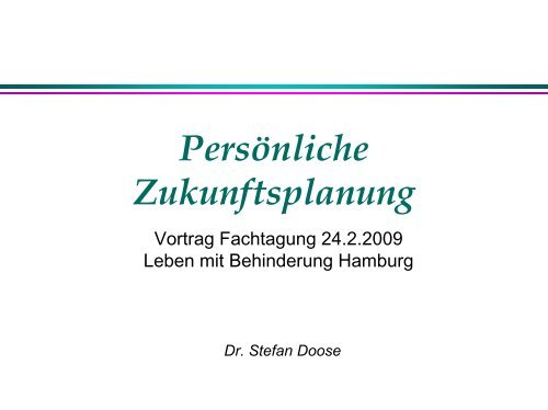 Persönliche Zukunftsplanung - Leben mit Behinderung Hamburg