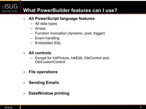 PowerBuilder 11 Preview Techcast Series - Sybase