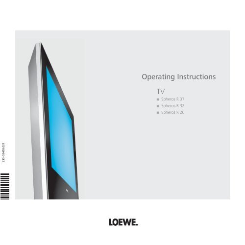 TV Operating Instructions - Loewe
