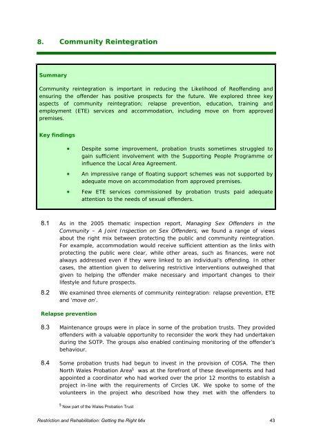 Restriction and Rehabilitation: Getting the Right ... - Ministry of Justice