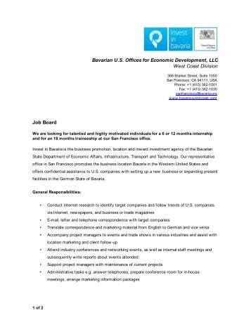 Internship and Traineeship - the Bavarian US Offices for Economic ...