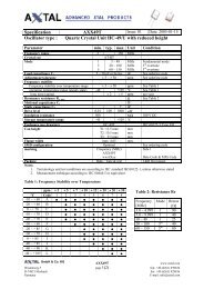 Specification AXX49T Oscillator type : Quartz Crystal Unit ... - AXTAL