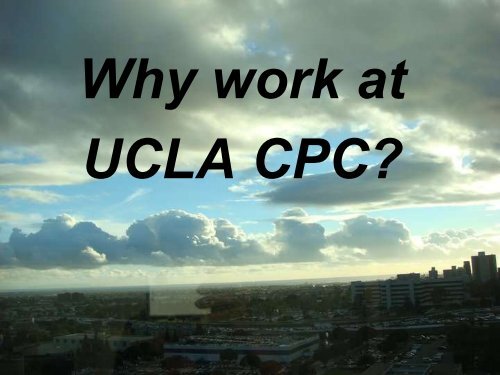 Working at CPC: Information for Instructor Applicants - UCLA Center ...